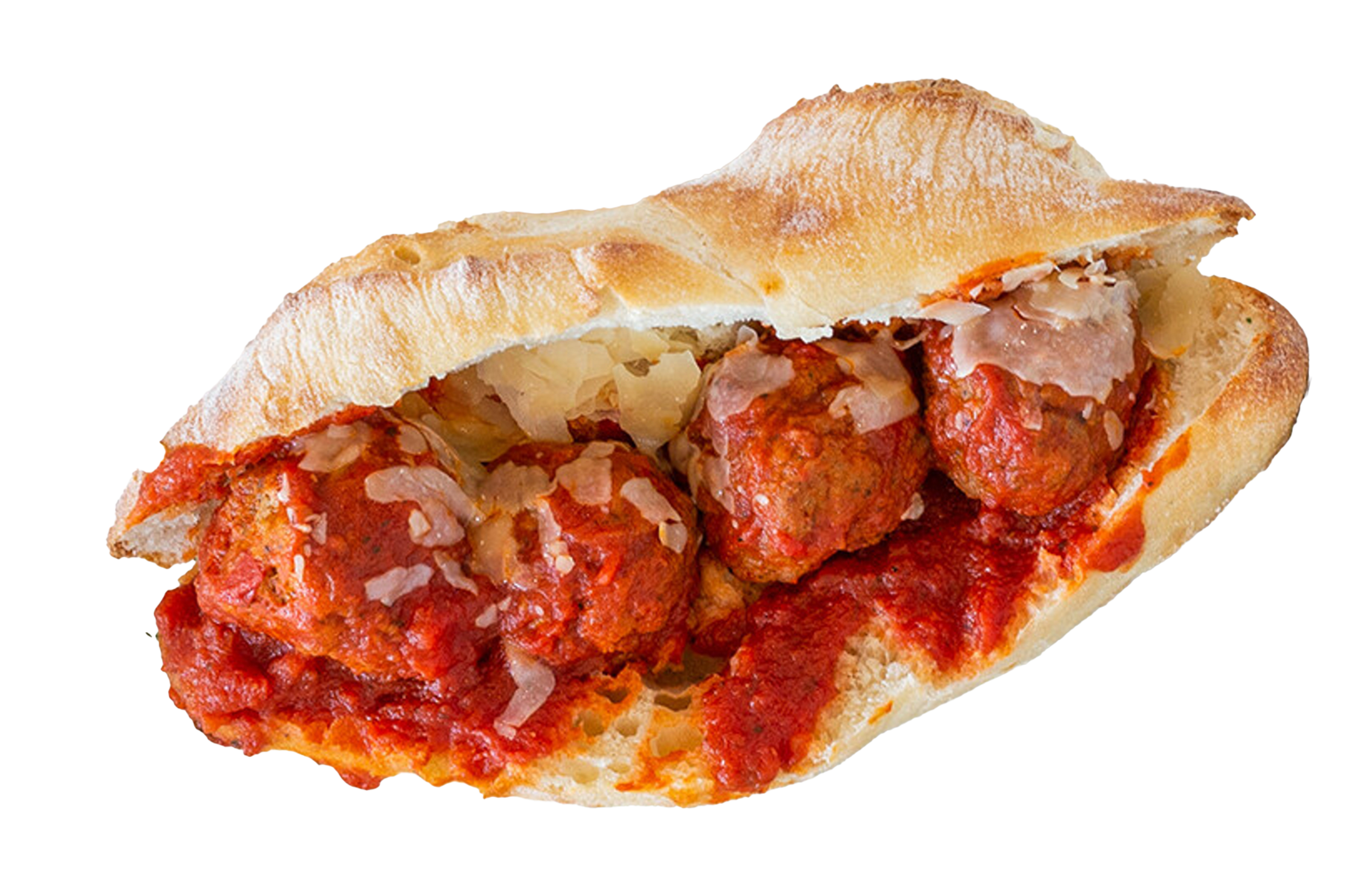 Meatball sub with marinara and cheese